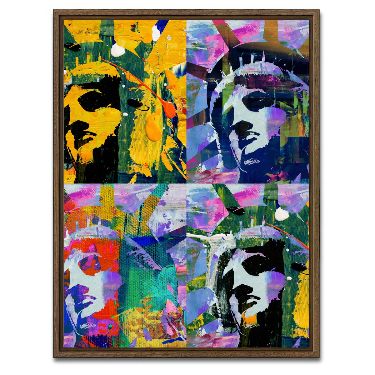 AUTO-MOCKUP WHITE | Liberty Quadrant | 1 Piece | Walnut Framed Canvas | group=3x4