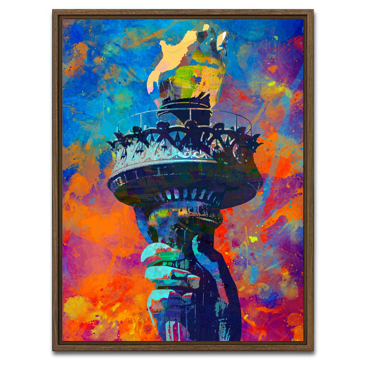 AUTO-MOCKUP WHITE | Liberty Torch | 1 Piece | Walnut Framed Canvas | group=3x4