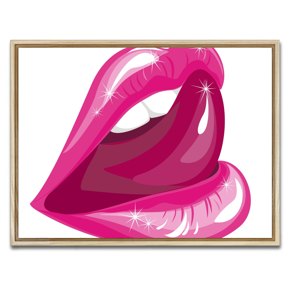 AUTO-MOCKUP WHITE | Lick Lips | 1 Piece | Natural Framed Canvas | group=4x3