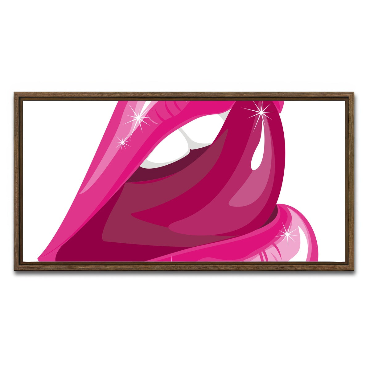 AUTO-MOCKUP WHITE | Lick Lips | 1 Piece | Walnut Framed Canvas | group=2x1