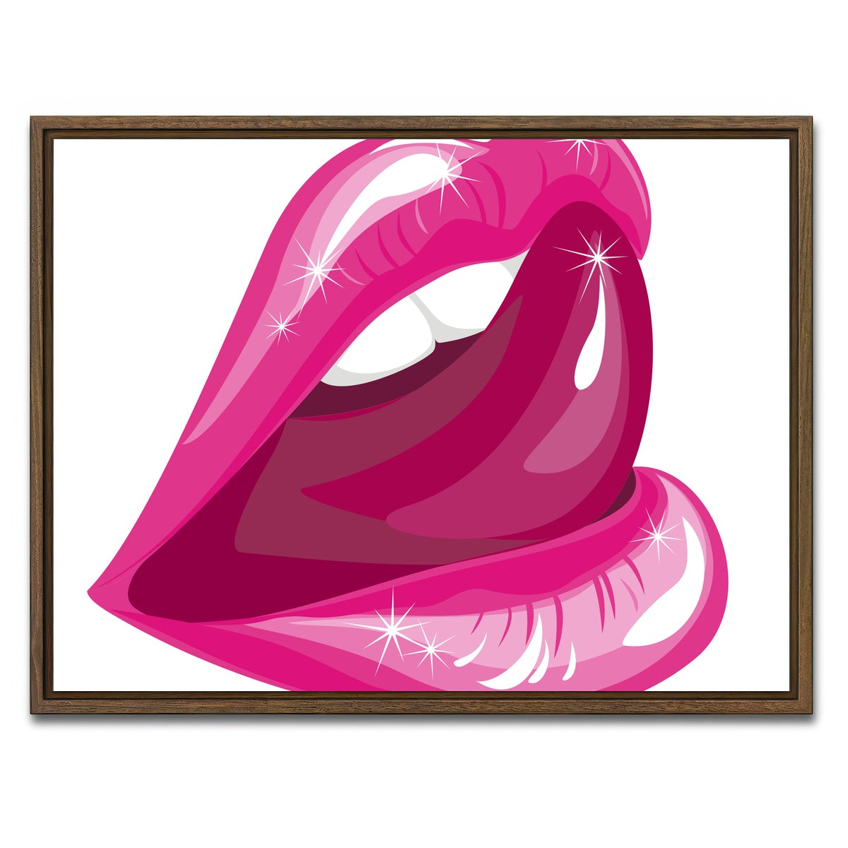 AUTO-MOCKUP WHITE | Lick Lips | 1 Piece | Walnut Framed Canvas | group=4x3