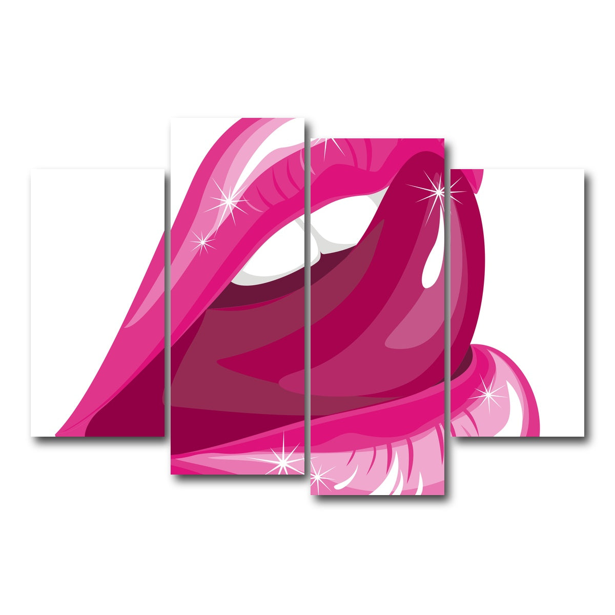 AUTO-MOCKUP WHITE | Lick Lips | 4 Piece | Gallery Wrap Canvas | group=4_short