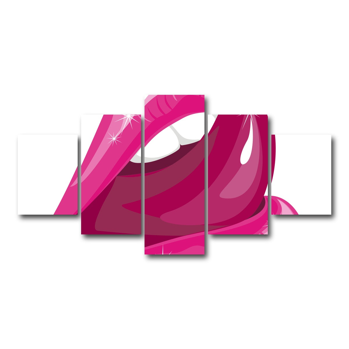 AUTO-MOCKUP WHITE | Lick Lips | 5 Piece | Gallery Wrap Canvas | group=5_short