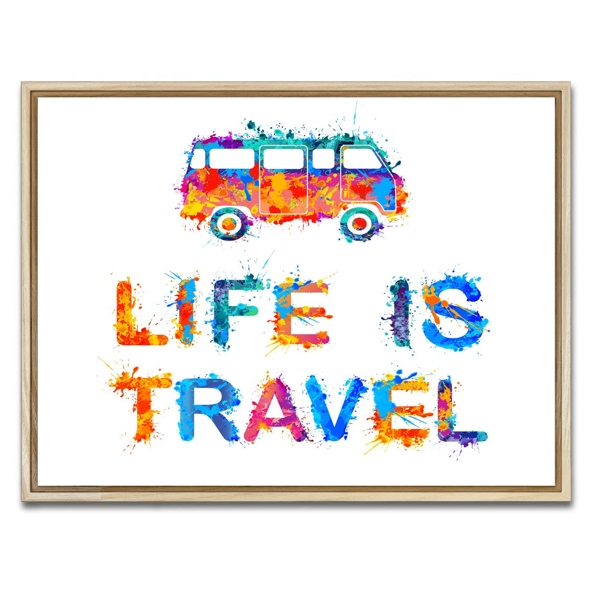 AUTO-MOCKUP WHITE | Life is Travel | 1 Piece | Natural Framed Canvas | group=4x3
