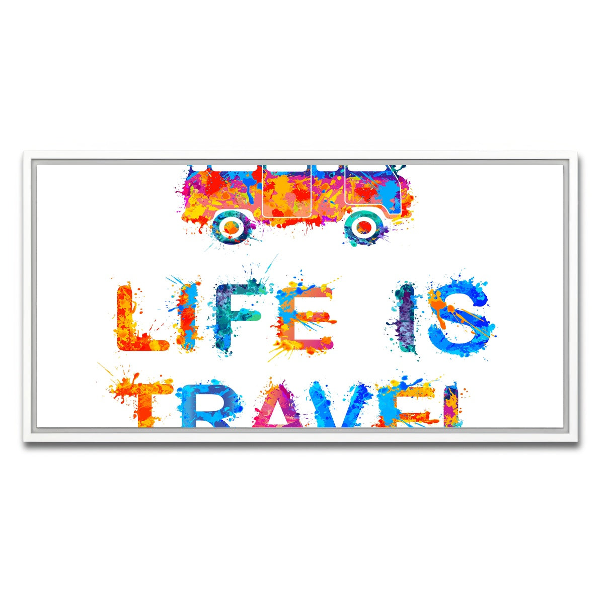 AUTO-MOCKUP WHITE | Life is Travel | 1 Piece | White Framed Canvas | group=2x1