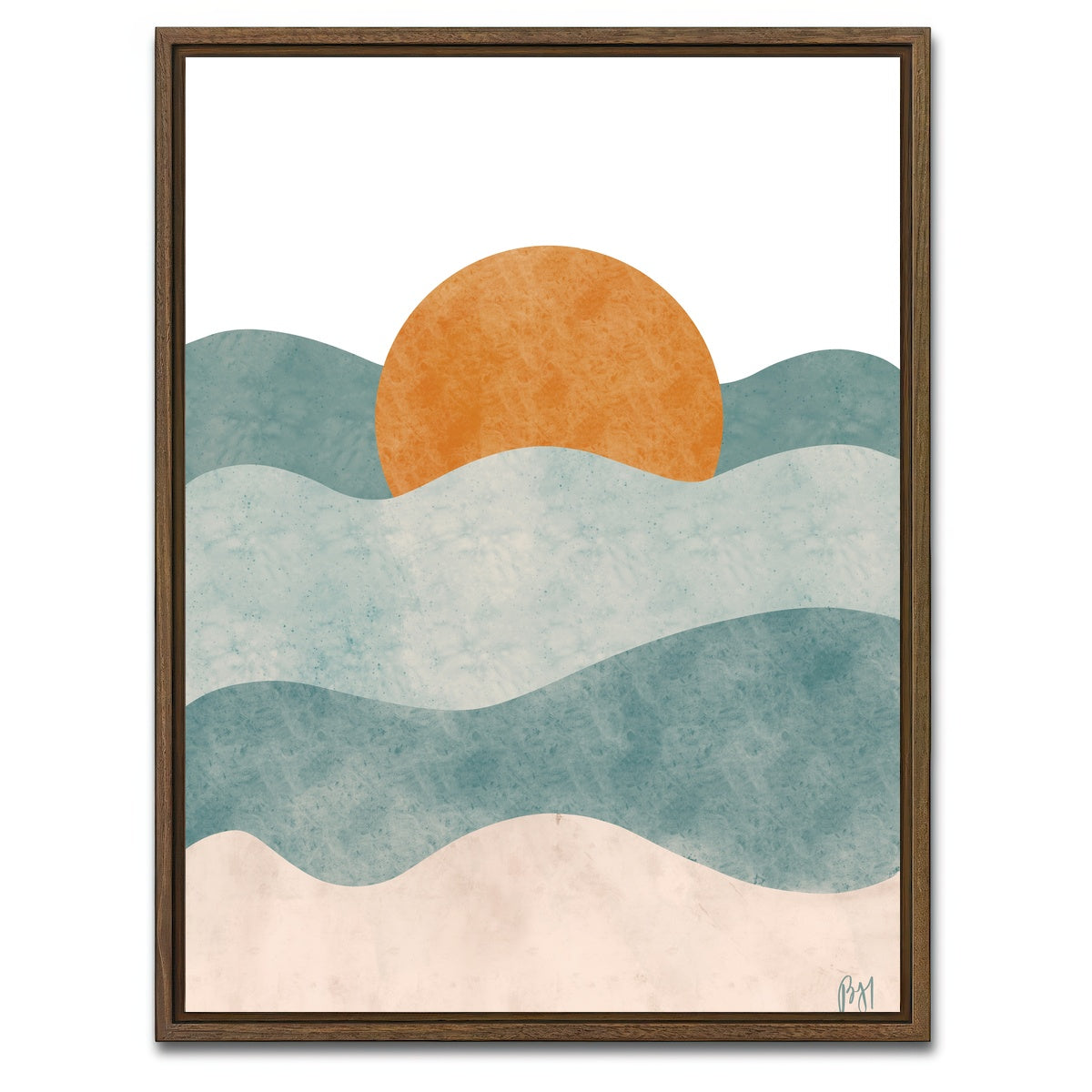 AUTO-MOCKUP WHITE | Life is a Wave Catch it | 1 Piece | Walnut Framed Canvas | group=3x4