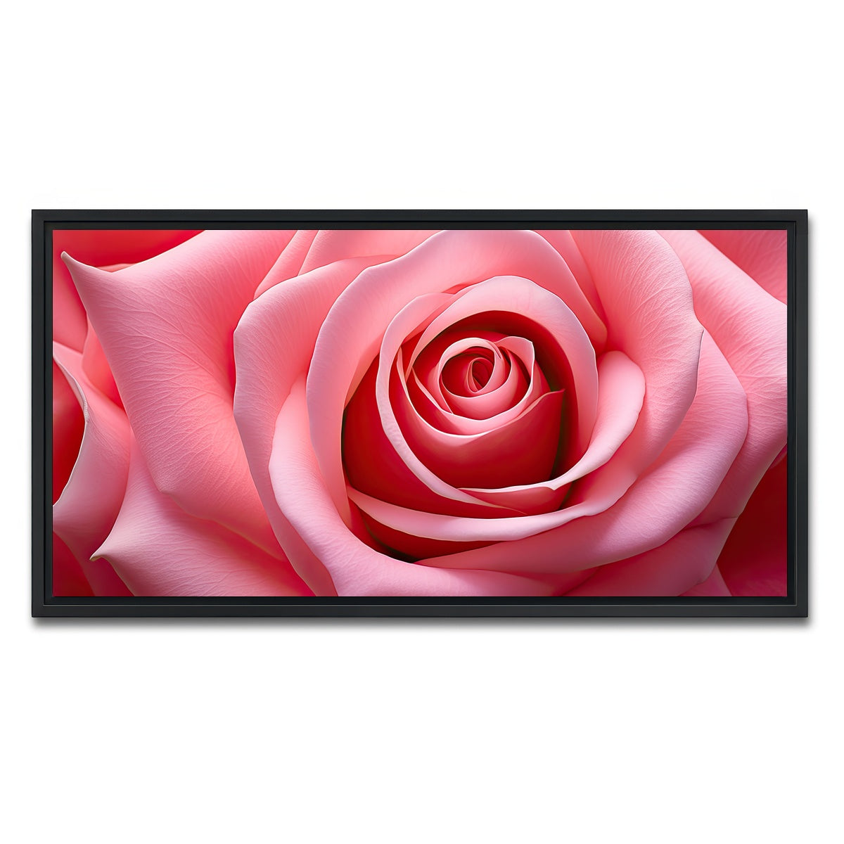 AUTO-MOCKUP WHITE | Light Pink Rose | 1 Piece | Black Framed Canvas | group=2x1