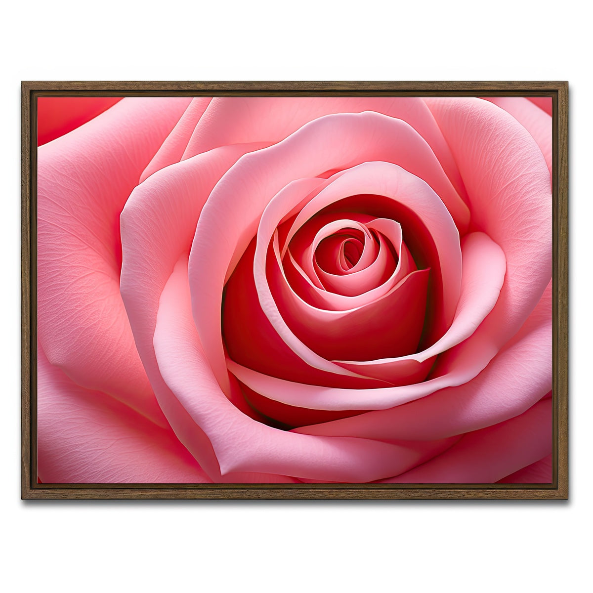 AUTO-MOCKUP WHITE | Light Pink Rose | 1 Piece | Walnut Framed Canvas | group=4x3