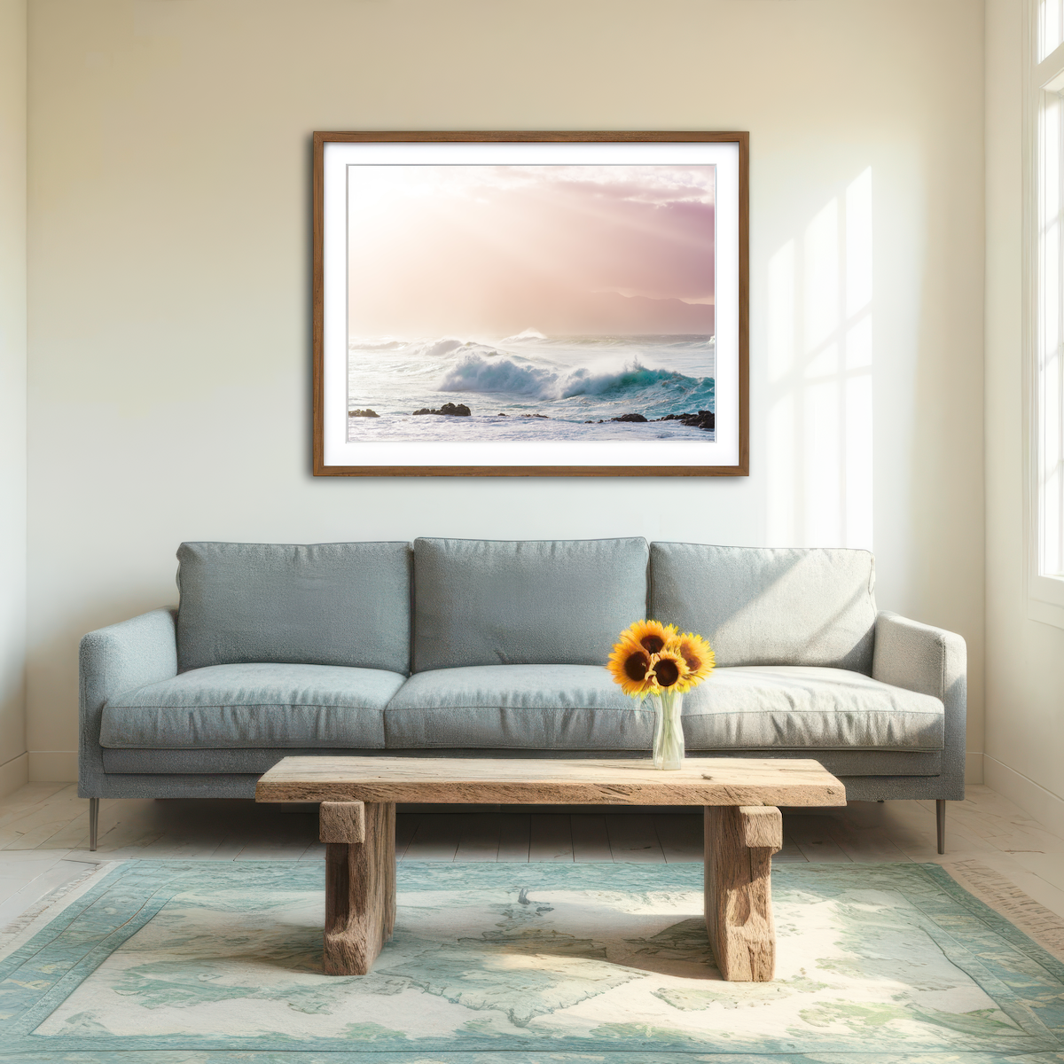 AUTO-MOCKUP ROOM | Light Waves Wall Art