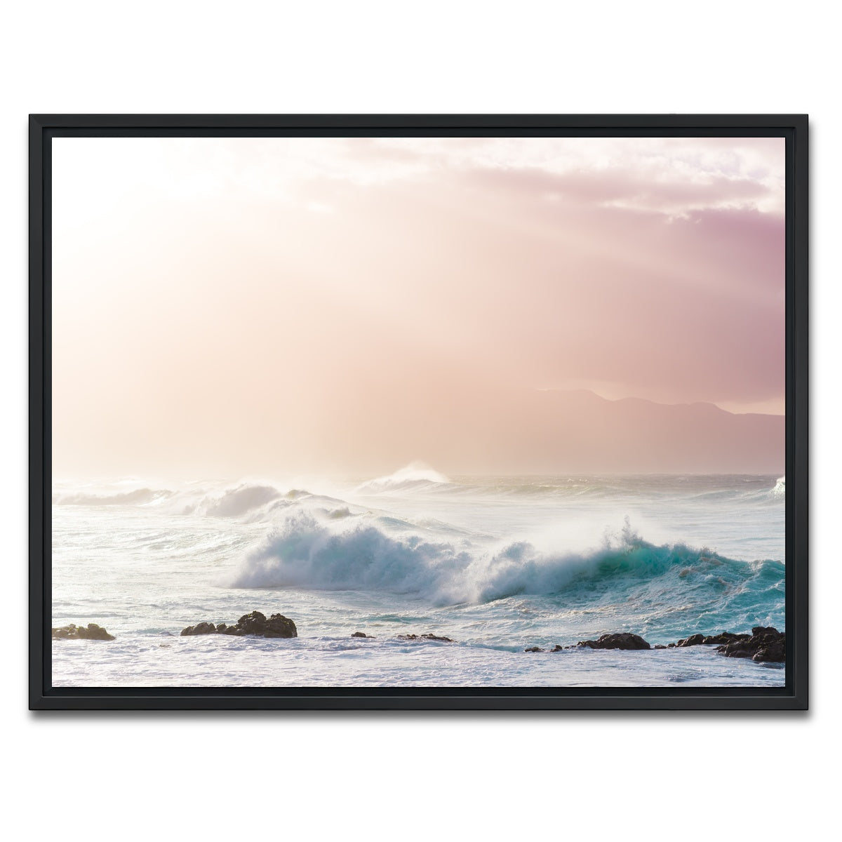 AUTO-MOCKUP WHITE | Light Waves | 1 Piece | Black Framed Canvas | group=4x3