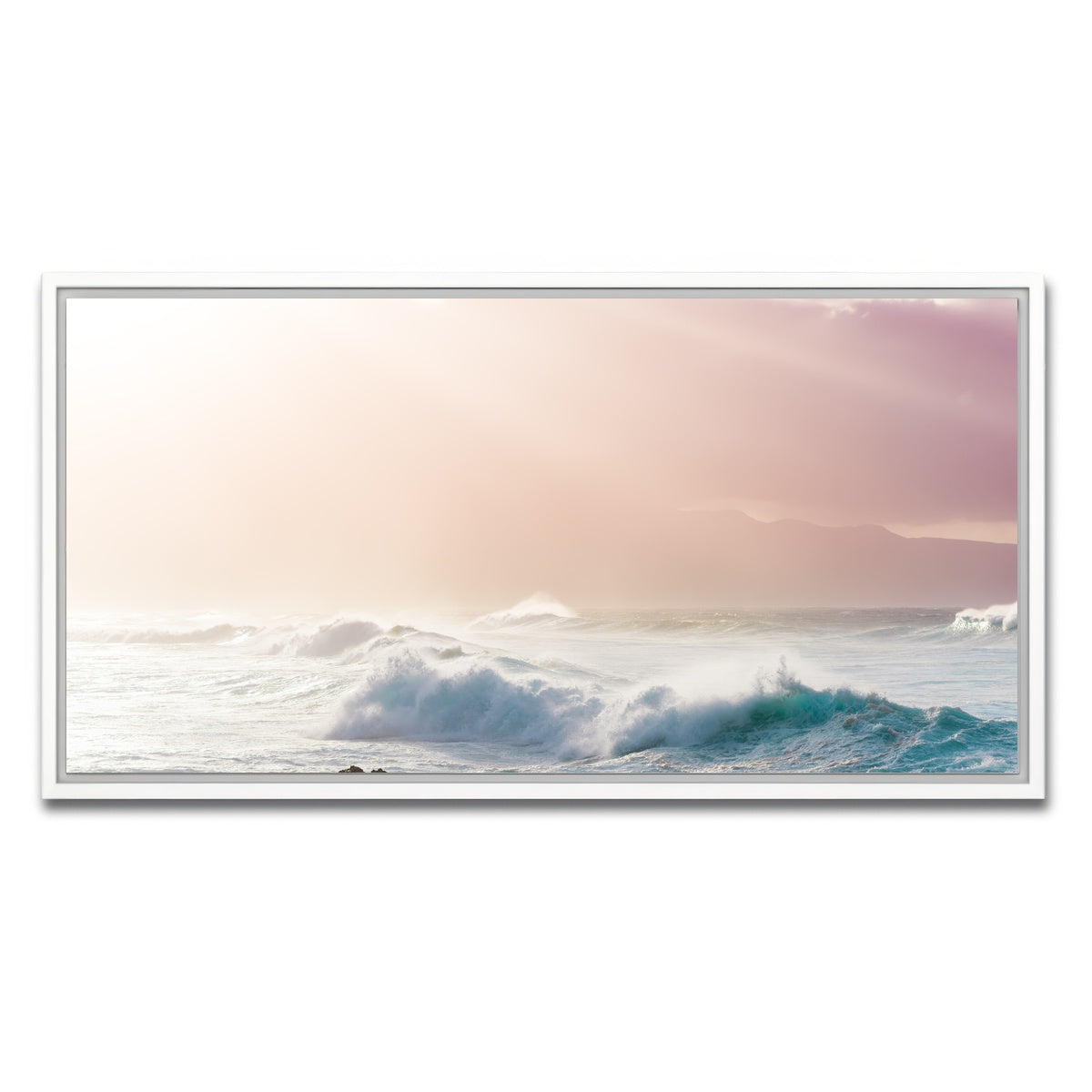AUTO-MOCKUP WHITE | Light Waves | 1 Piece | White Framed Canvas | group=2x1