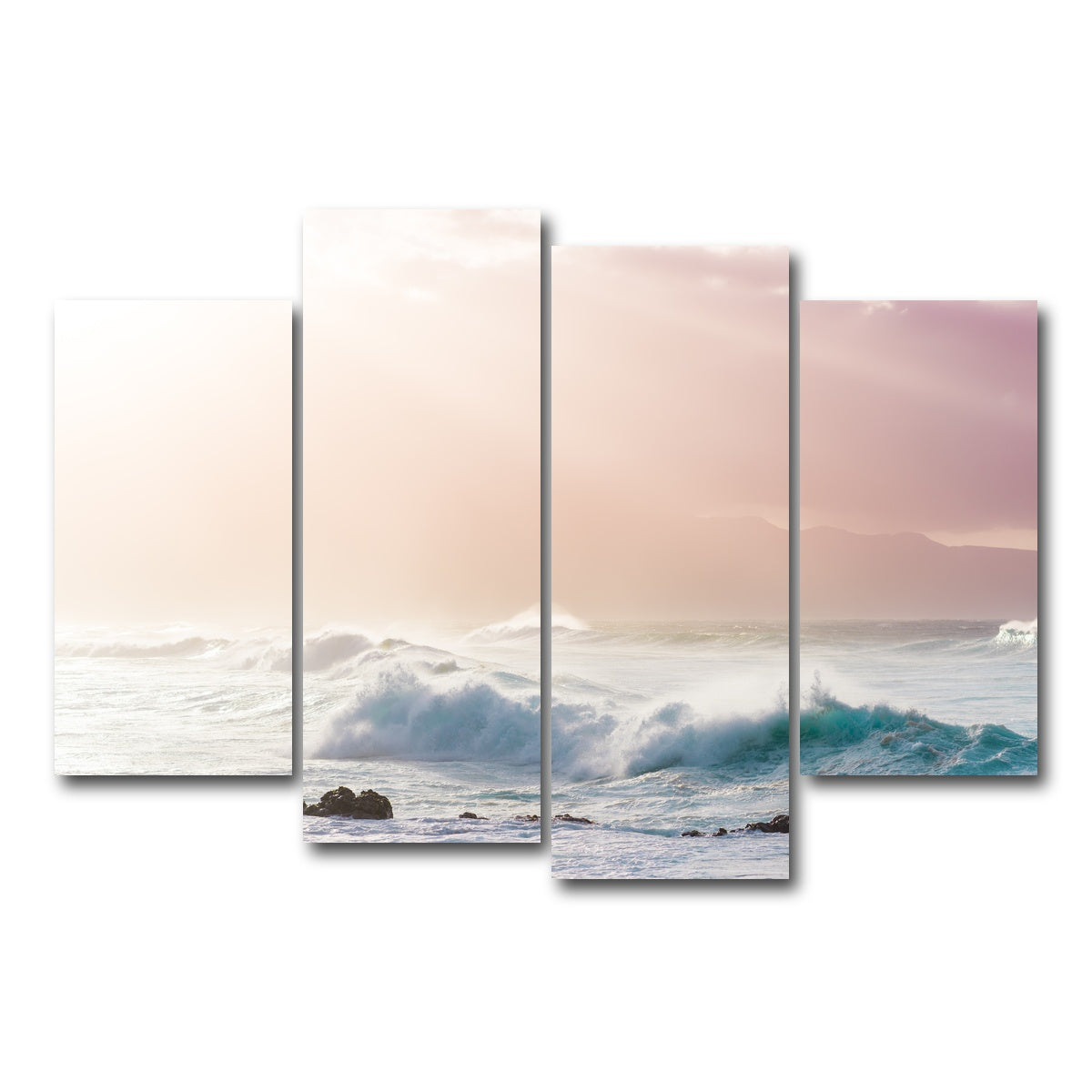AUTO-MOCKUP WHITE | Light Waves | 4 Piece | Gallery Wrap Canvas | group=4_short