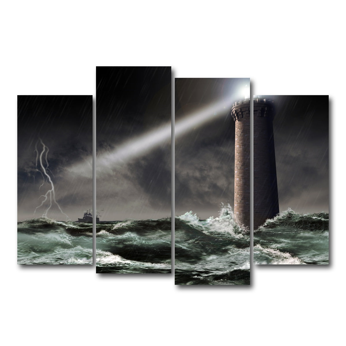 AUTO-MOCKUP WHITE | Lighthouse Lightning | 4 Piece | Gallery Wrap Canvas | group=4_normal