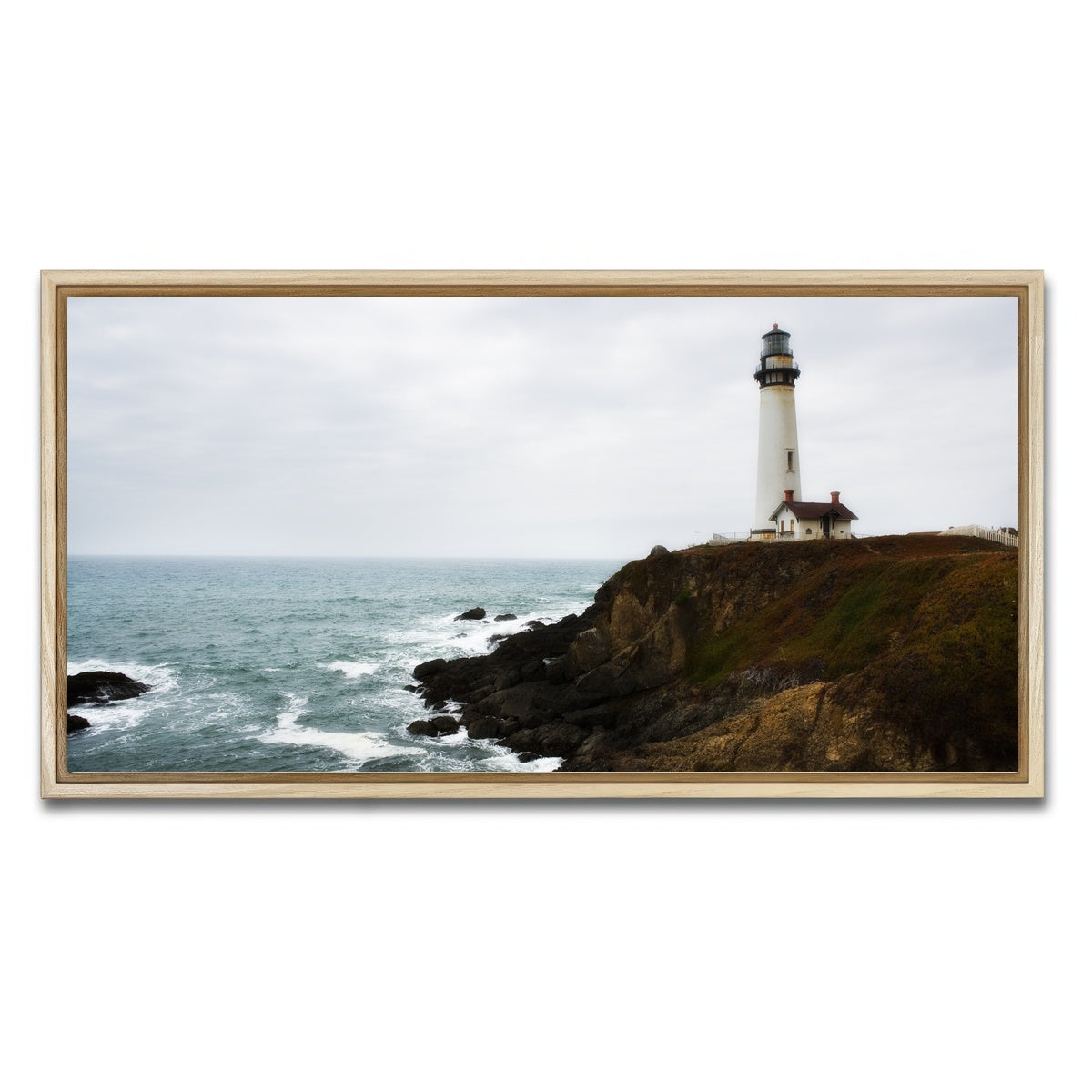 AUTO-MOCKUP WHITE | Lighthouse along highway | 1 Piece | Natural Framed Canvas | group=2x1