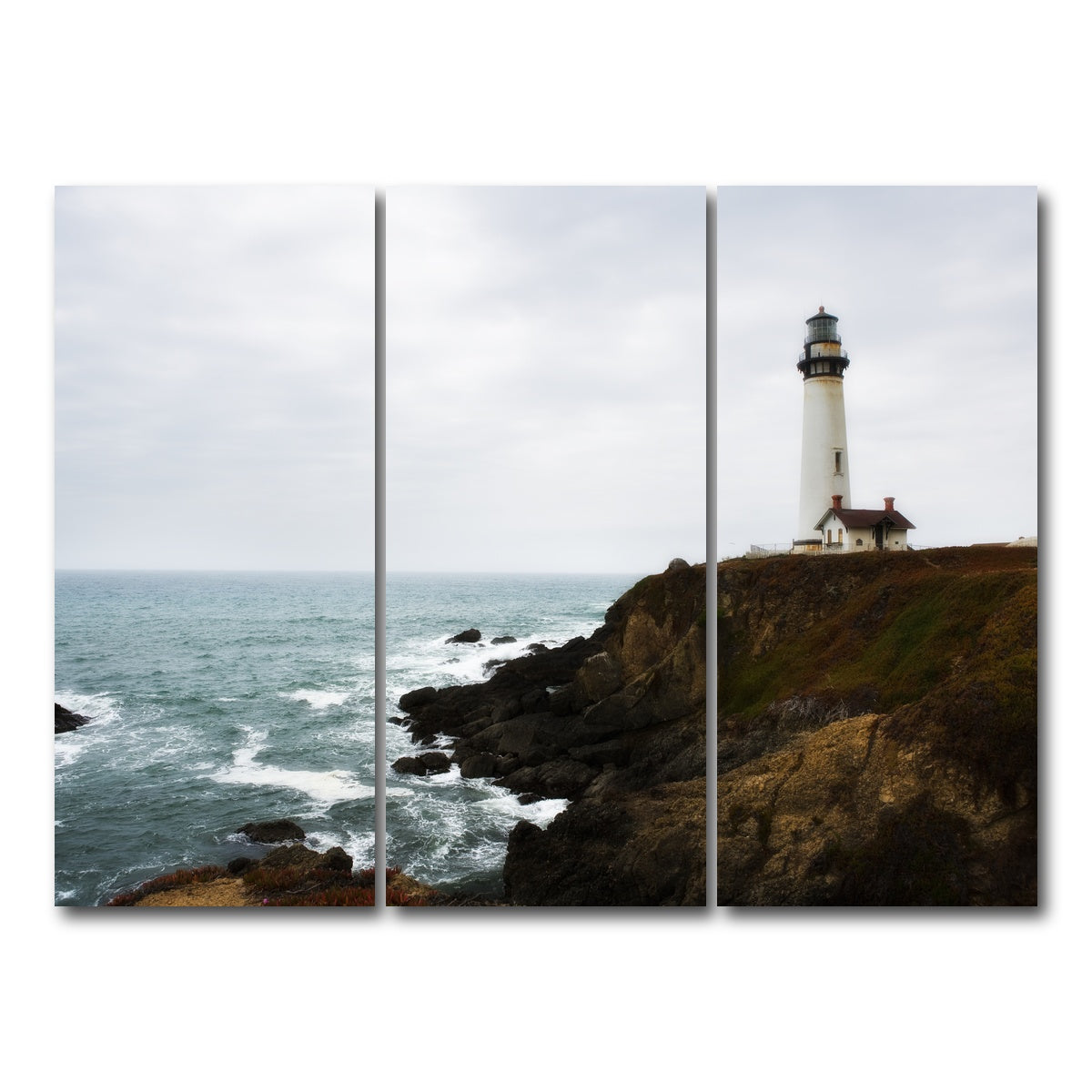 AUTO-MOCKUP WHITE | Lighthouse along highway | 3 Piece | Gallery Wrap Canvas | group=8x18