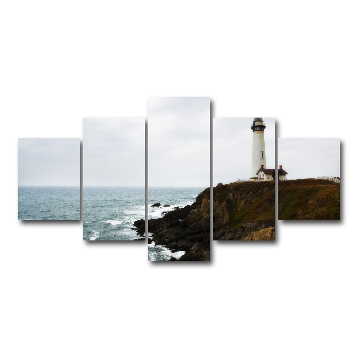 AUTO-MOCKUP WHITE | Lighthouse along highway | 5 Piece | Gallery Wrap Canvas | group=5_short