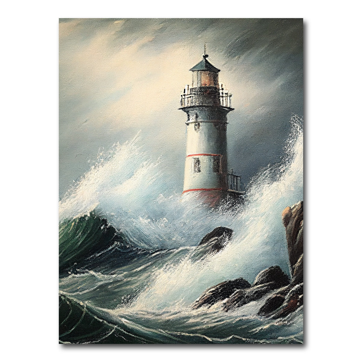 AUTO-MOCKUP WHITE | Lighthouse of the Stormy Coast | 1 Piece | Gallery Wrap Canvas | group=3x4