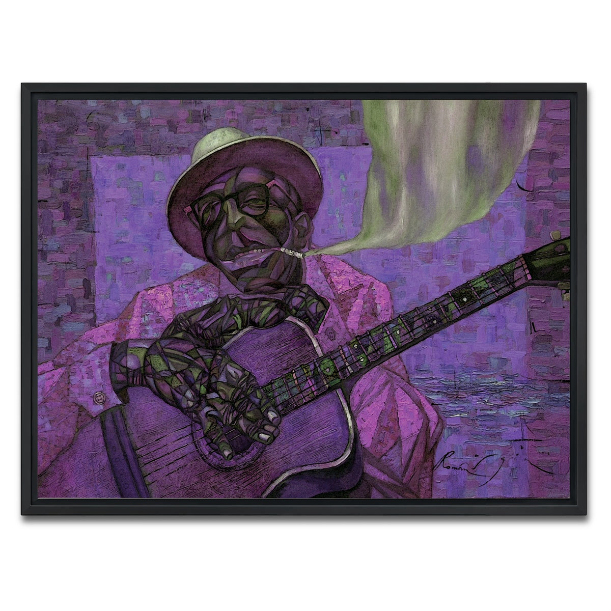 AUTO-MOCKUP WHITE | Lightnin` Hopkins | 1 Piece | Black Framed Canvas | group=4x3