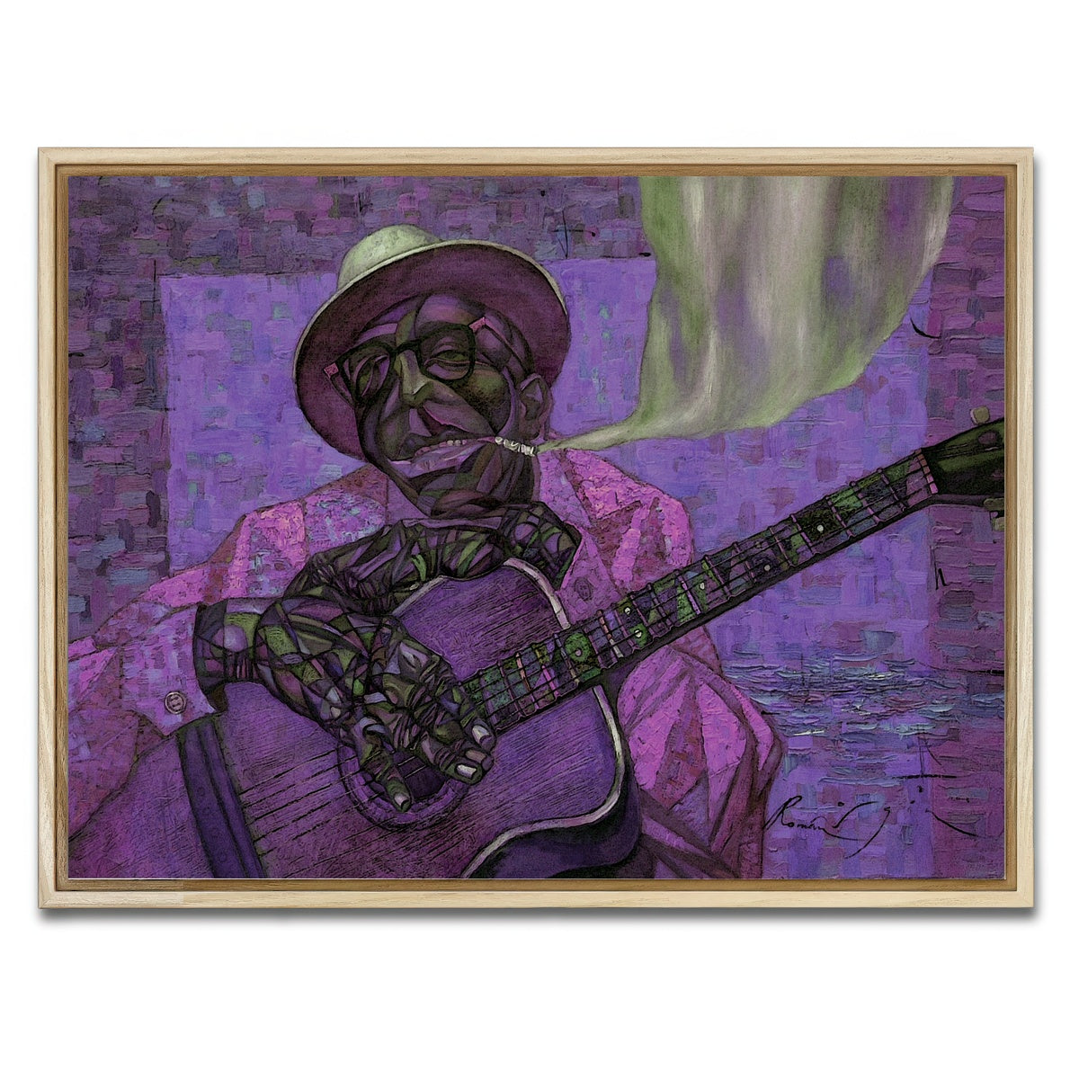 AUTO-MOCKUP WHITE | Lightnin` Hopkins | 1 Piece | Natural Framed Canvas | group=4x3