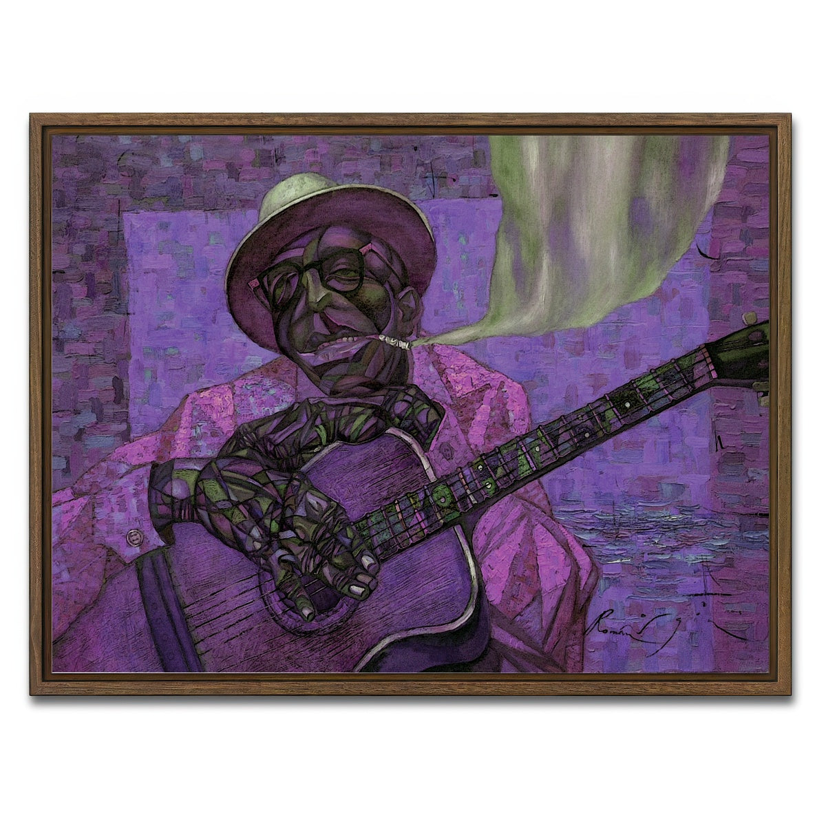 AUTO-MOCKUP WHITE | Lightnin` Hopkins | 1 Piece | Walnut Framed Canvas | group=4x3