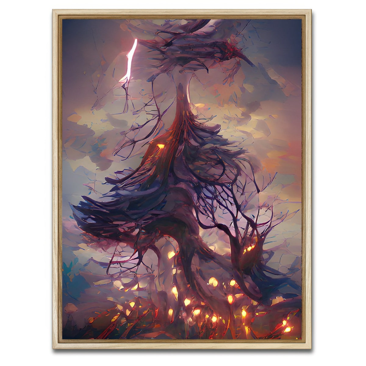 AUTO-MOCKUP WHITE | Lightning Strikes | 1 Piece | Natural Framed Canvas | group=3x4