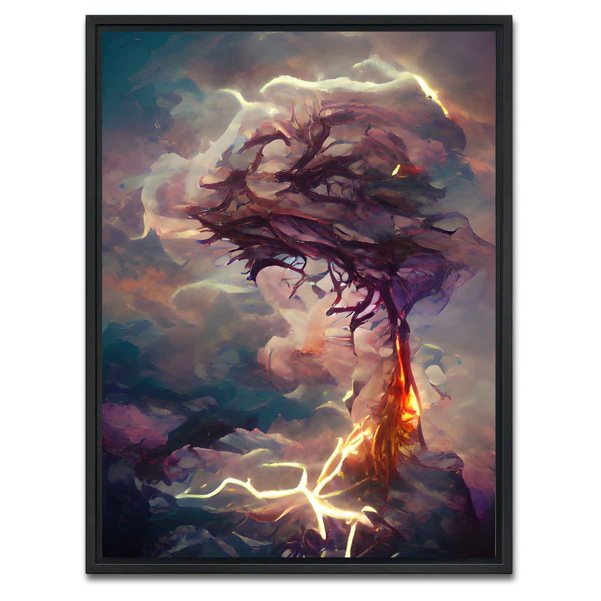 AUTO-MOCKUP WHITE | Lightning | 1 Piece | Black Framed Canvas | group=3x4