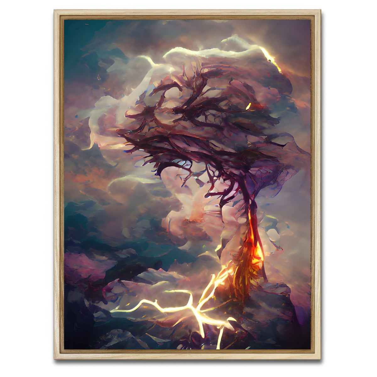 AUTO-MOCKUP WHITE | Lightning | 1 Piece | Natural Framed Canvas | group=3x4