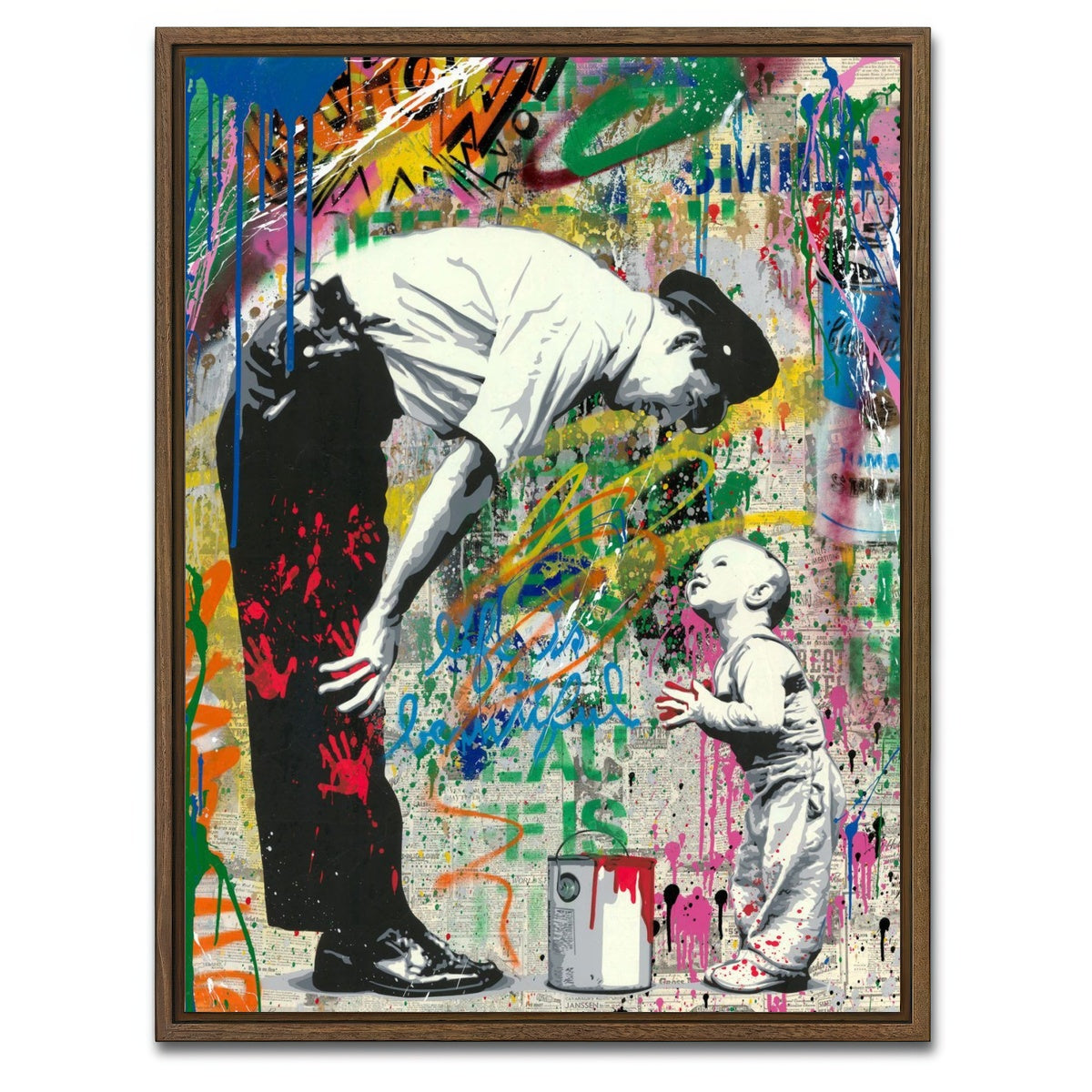 AUTO-MOCKUP WHITE | Like Father Like Son | 1 Piece | Walnut Framed Canvas | group=3x4