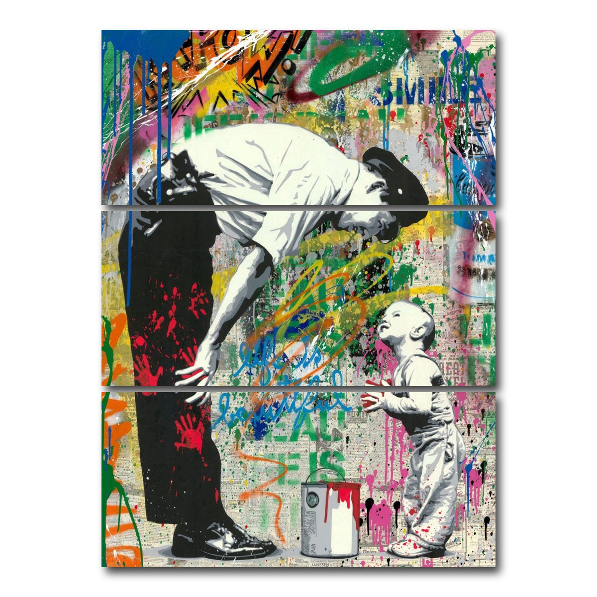 AUTO-MOCKUP WHITE | Like Father Like Son | 3 Piece | Gallery Wrap Canvas | group=8x18_stacked