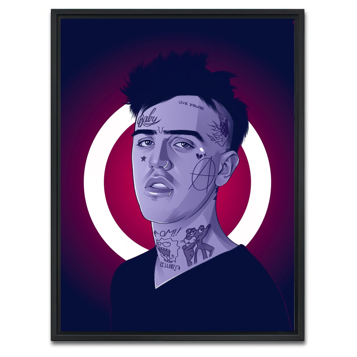 AUTO-MOCKUP WHITE | Lil Peep Blue | 1 Piece | Black Framed Canvas | group=3x4
