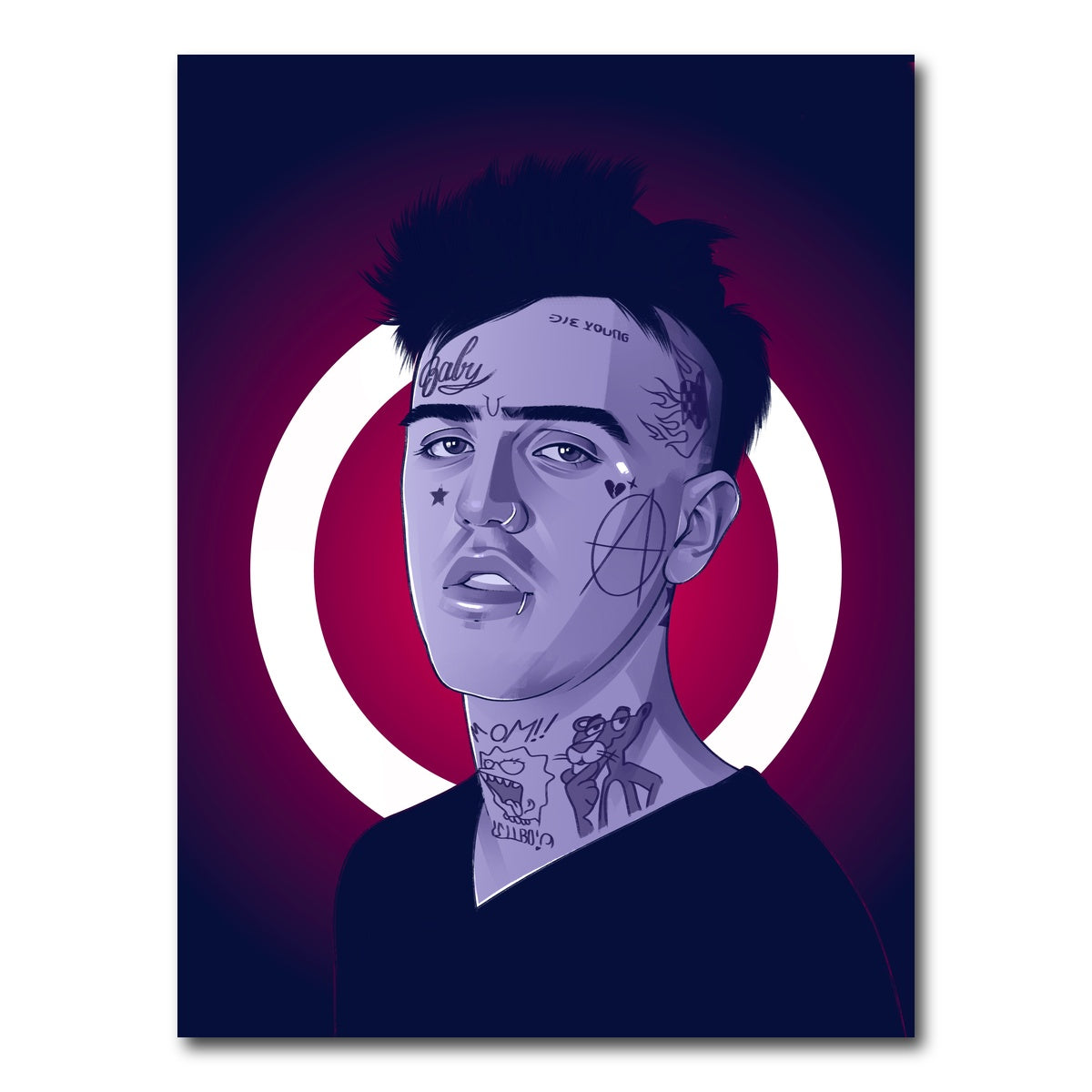 AUTO-MOCKUP WHITE | Lil Peep Blue | 1 Piece | Gallery Wrap Canvas | group=3x4