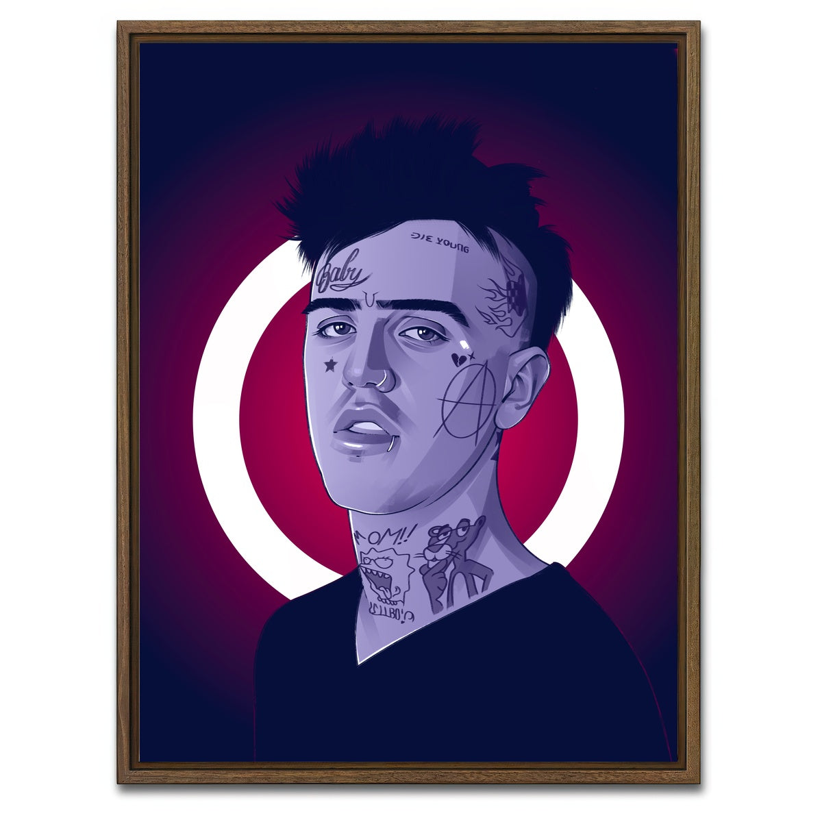 AUTO-MOCKUP WHITE | Lil Peep Blue | 1 Piece | Walnut Framed Canvas | group=3x4