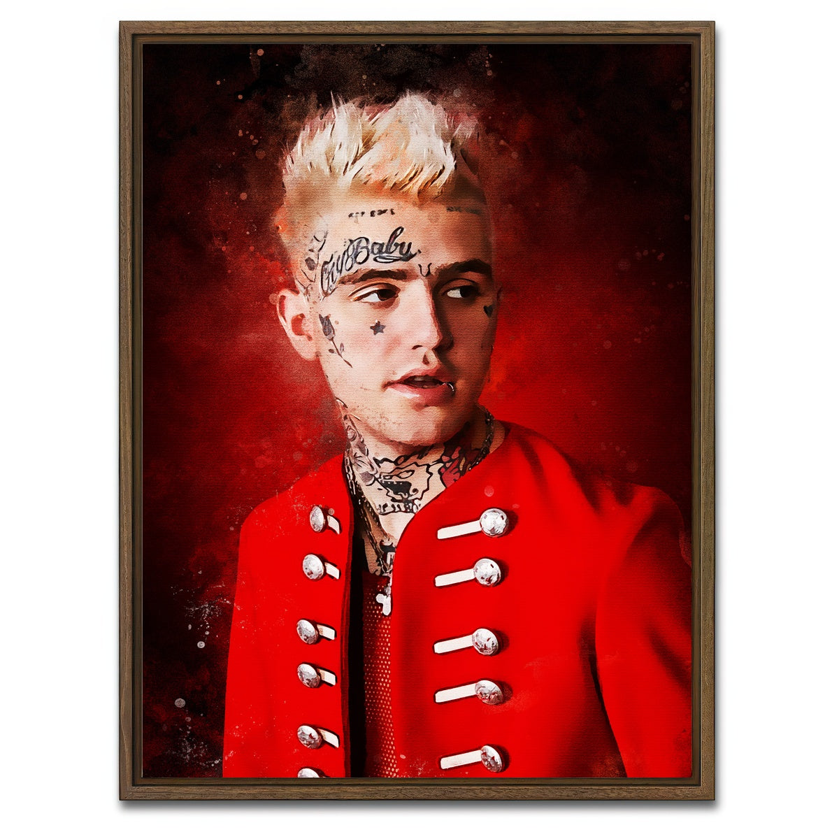 AUTO-MOCKUP WHITE | Lil Peep Painting | 1 Piece | Walnut Framed Canvas | group=3x4