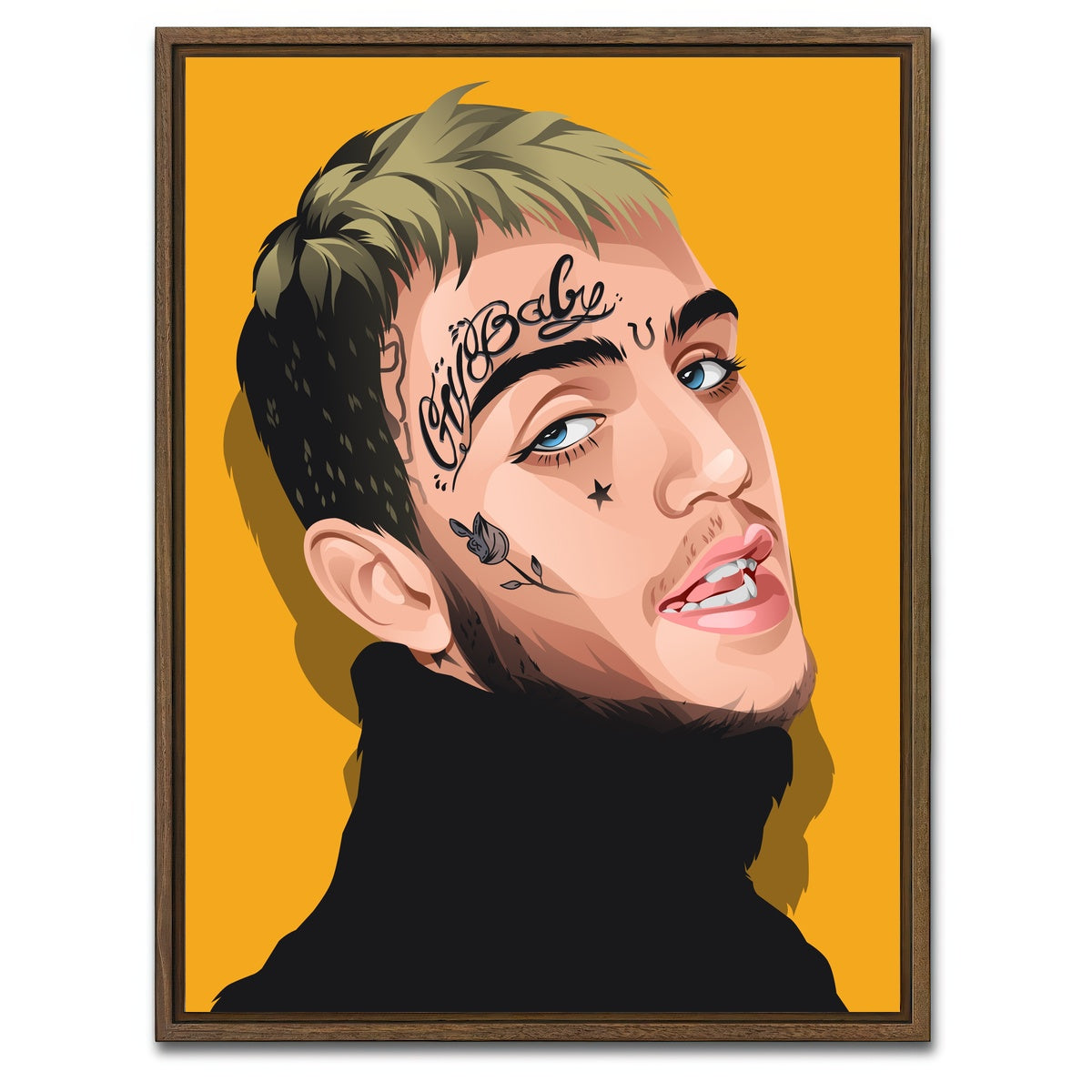 AUTO-MOCKUP WHITE | Lil Peep | 1 Piece | Walnut Framed Canvas | group=3x4