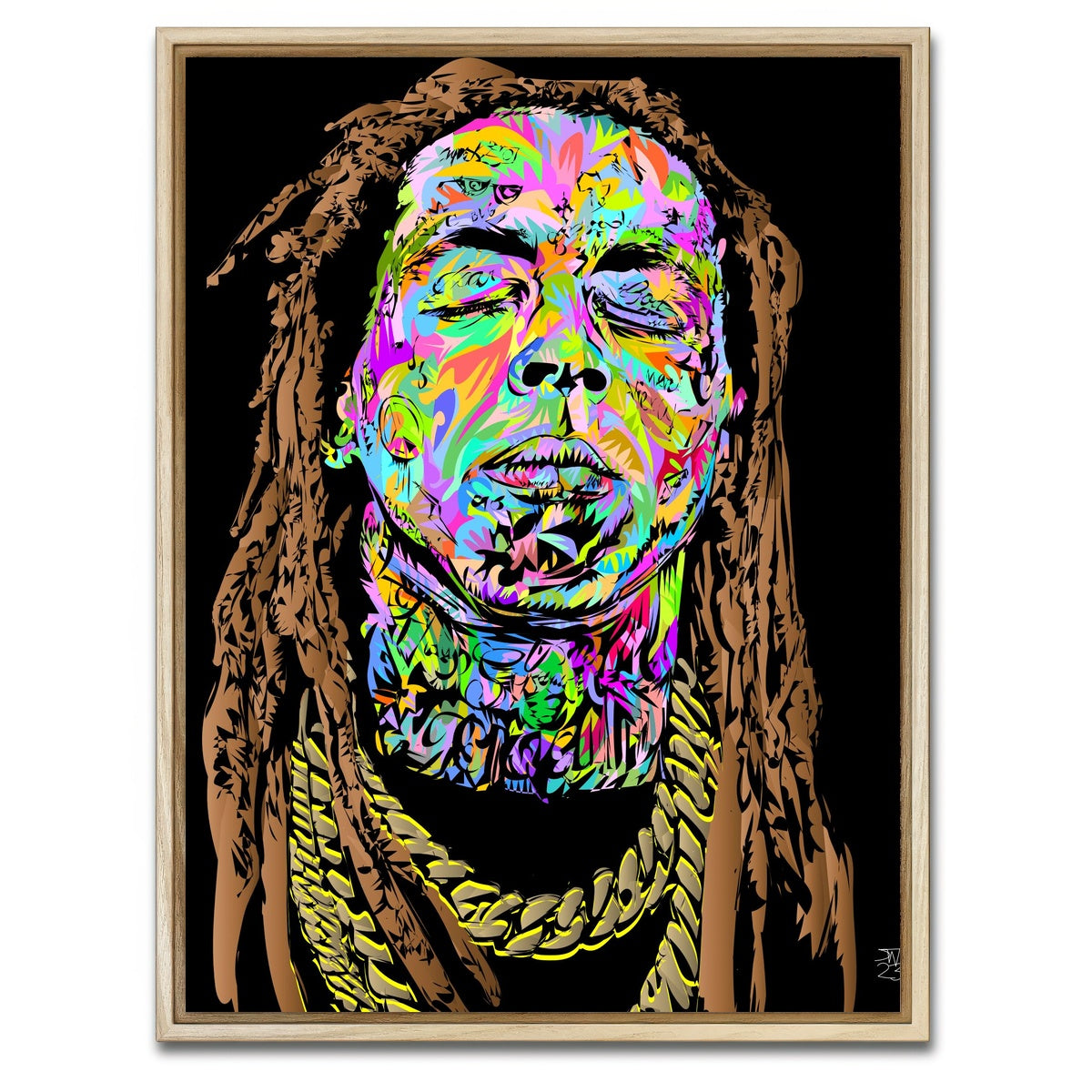 AUTO-MOCKUP WHITE | Lil Wayne | 1 Piece | Natural Framed Canvas | group=3x4