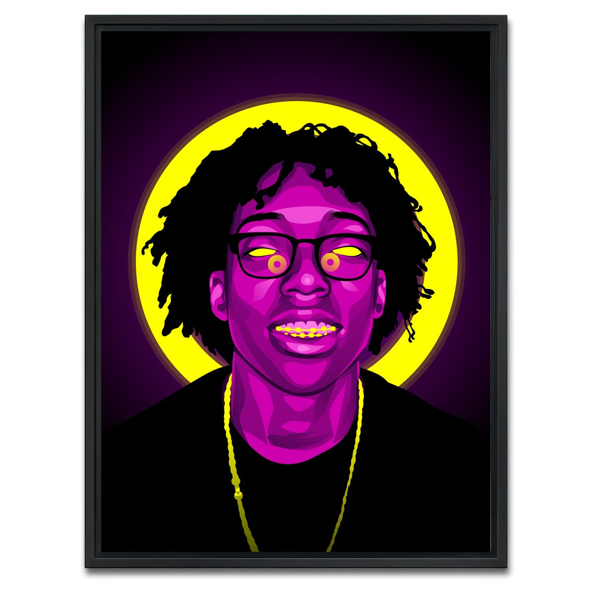 AUTO-MOCKUP WHITE | Lil tecca | 1 Piece | Black Framed Canvas | group=3x4