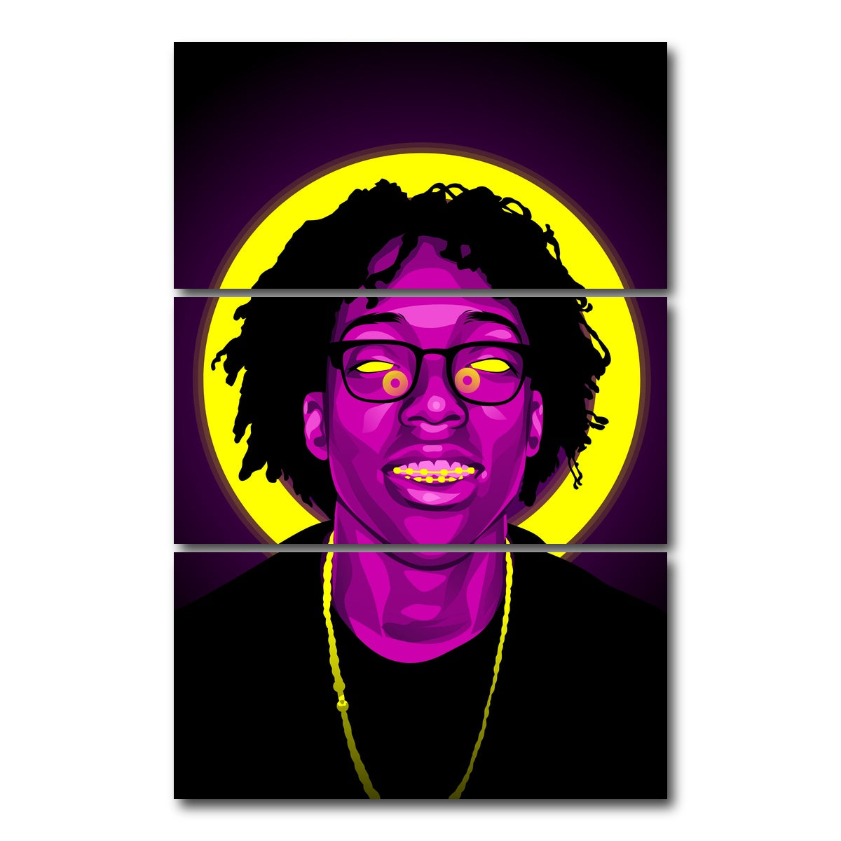 AUTO-MOCKUP WHITE | Lil tecca | 3 Piece | Gallery Wrap Canvas | group=12x24_stacked