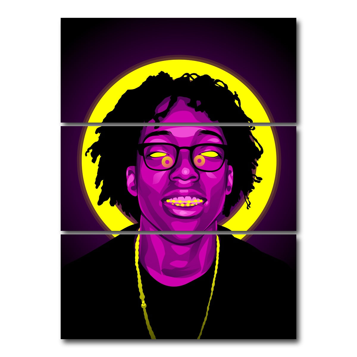 AUTO-MOCKUP WHITE | Lil tecca | 3 Piece | Gallery Wrap Canvas | group=8x18_stacked