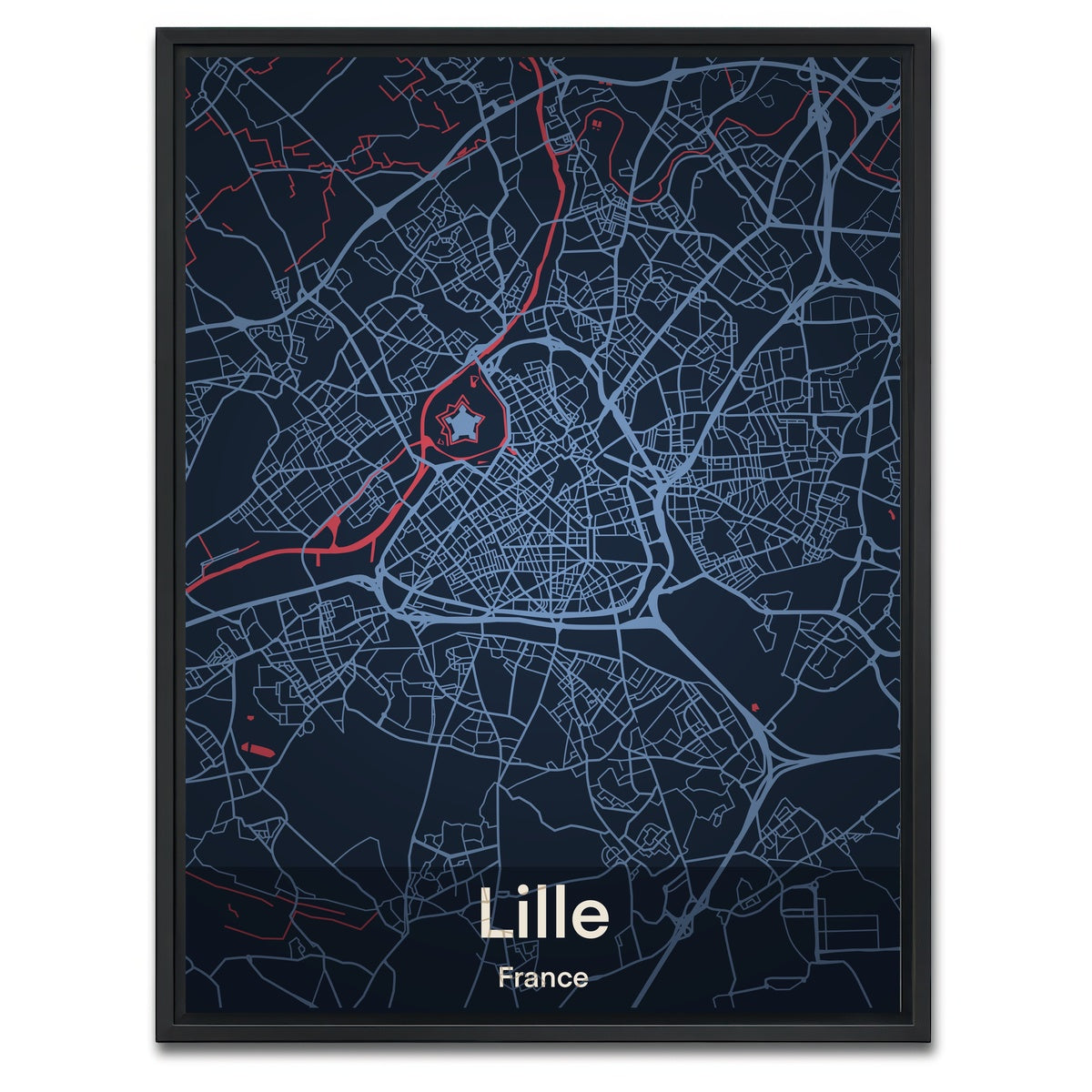 AUTO-MOCKUP WHITE | Lille - France | 1 Piece | Black Framed Canvas | group=3x4