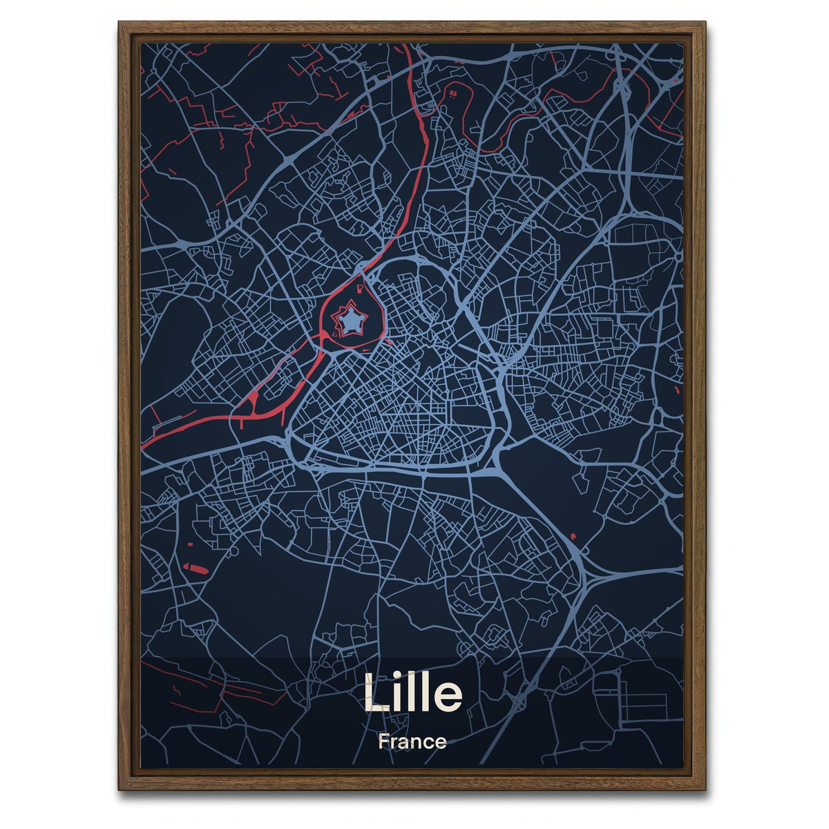 AUTO-MOCKUP WHITE | Lille - France | 1 Piece | Walnut Framed Canvas | group=3x4