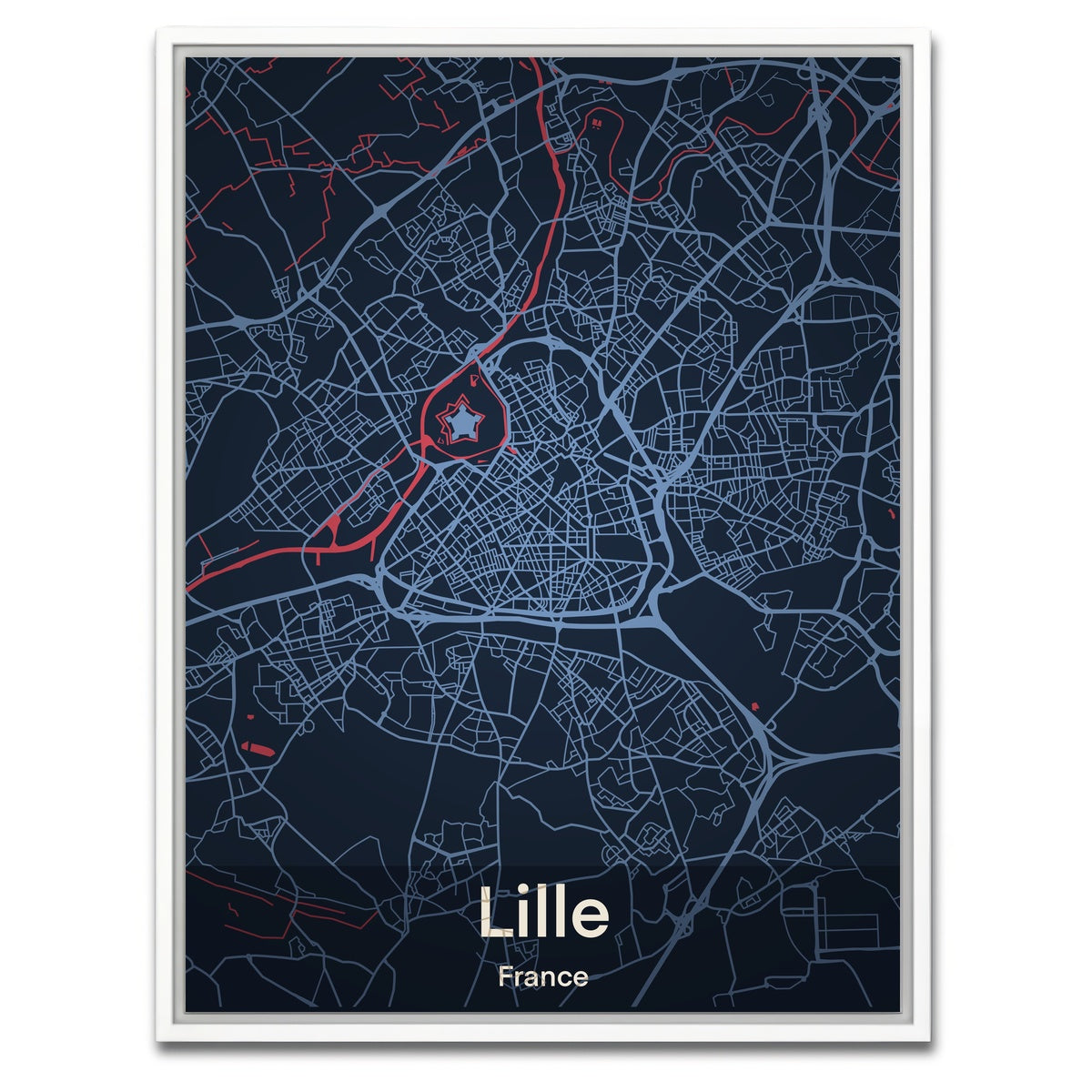 AUTO-MOCKUP WHITE | Lille - France | 1 Piece | White Framed Canvas | group=3x4