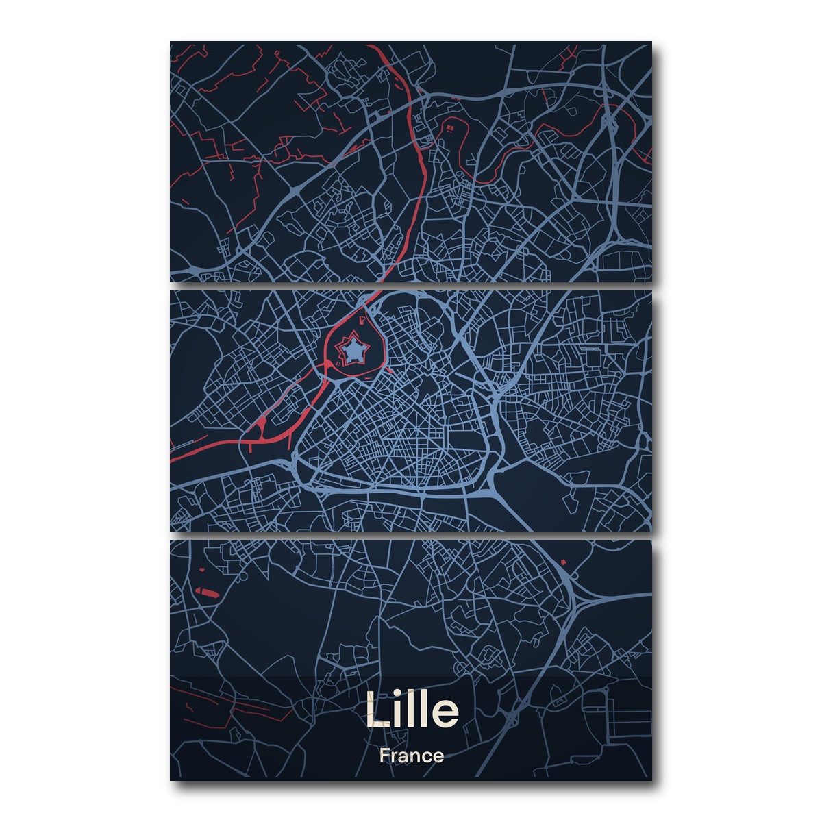 AUTO-MOCKUP WHITE | Lille - France | 3 Piece | Gallery Wrap Canvas | group=12x24_stacked