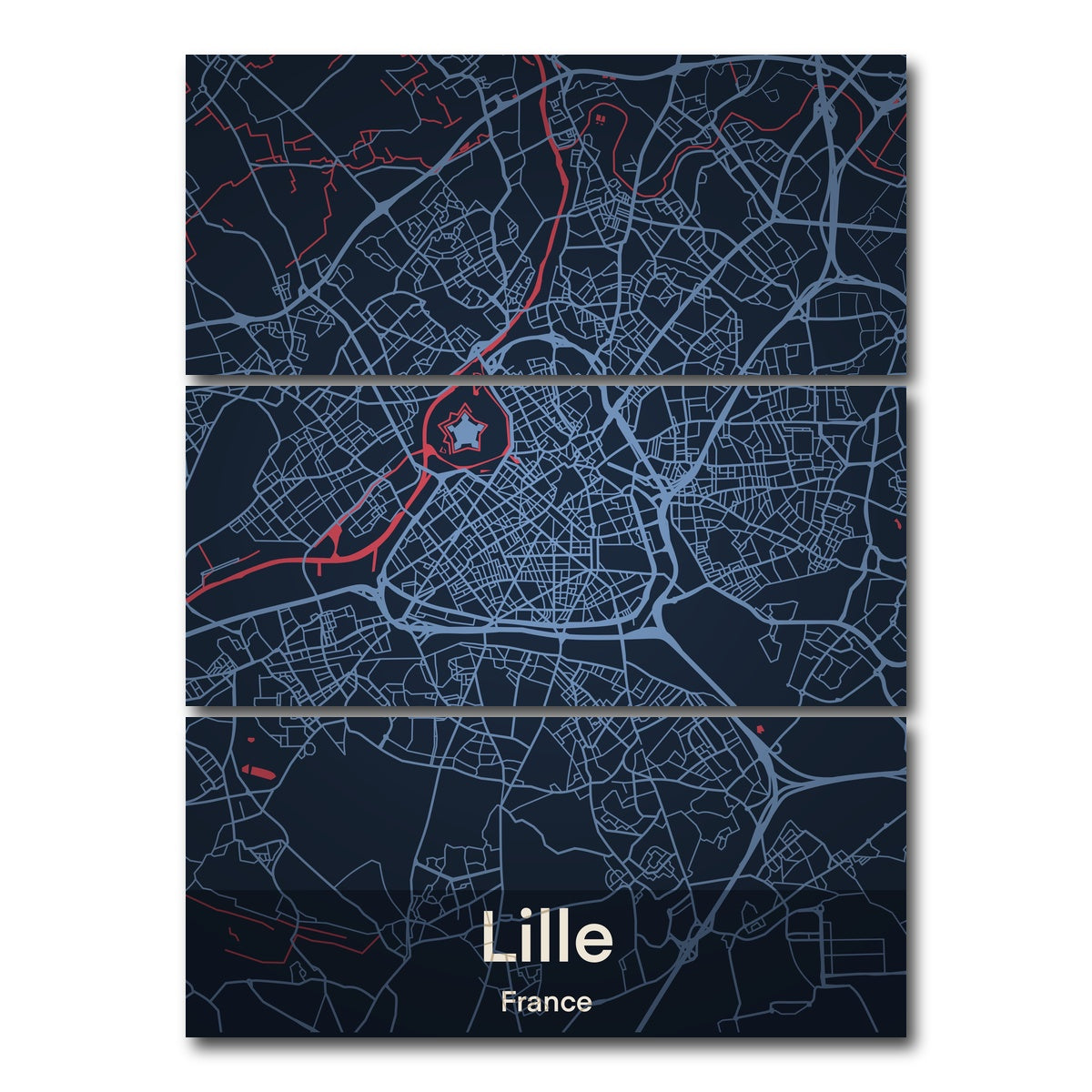 AUTO-MOCKUP WHITE | Lille - France | 3 Piece | Gallery Wrap Canvas | group=8x18_stacked