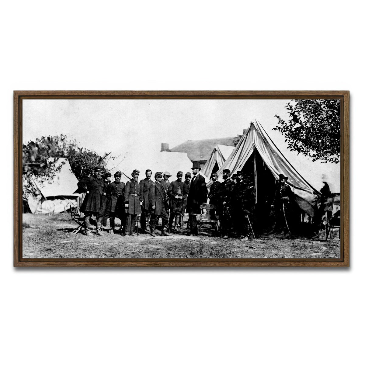AUTO-MOCKUP WHITE | Lincoln Civil War | 1 Piece | Walnut Framed Canvas | group=2x1