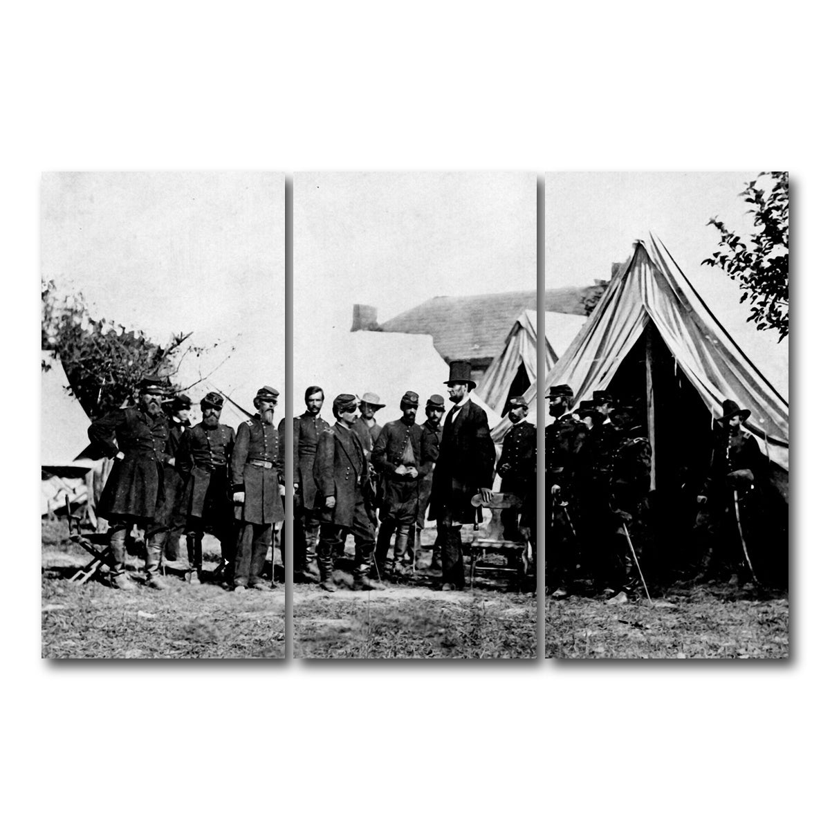 AUTO-MOCKUP WHITE | Lincoln Civil War | 3 Piece | Gallery Wrap Canvas | group=12x24