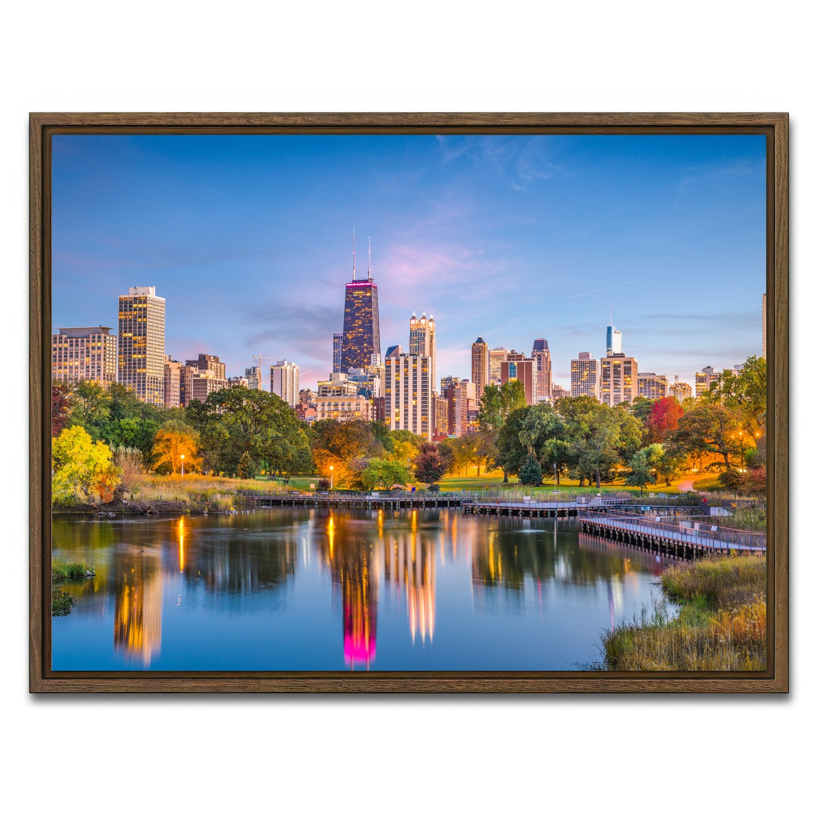 AUTO-MOCKUP WHITE | Lincoln Park | 1 Piece | Walnut Framed Canvas | group=4x3