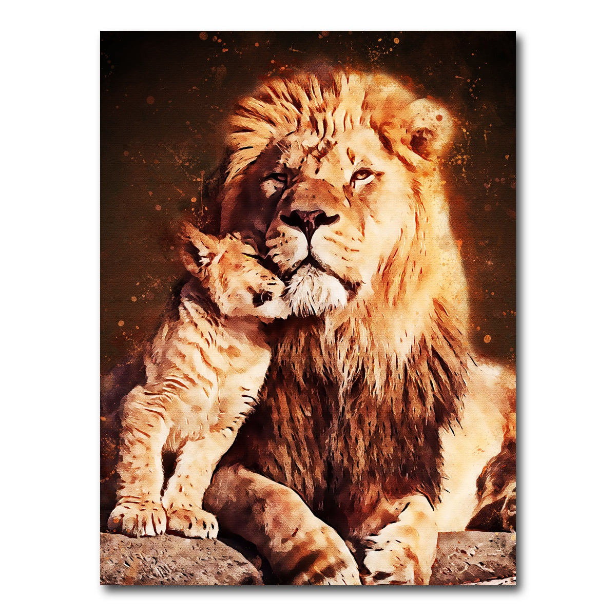 AUTO-MOCKUP WHITE | Lion & Cub | 1 Piece | Gallery Wrap Canvas | group=3x4