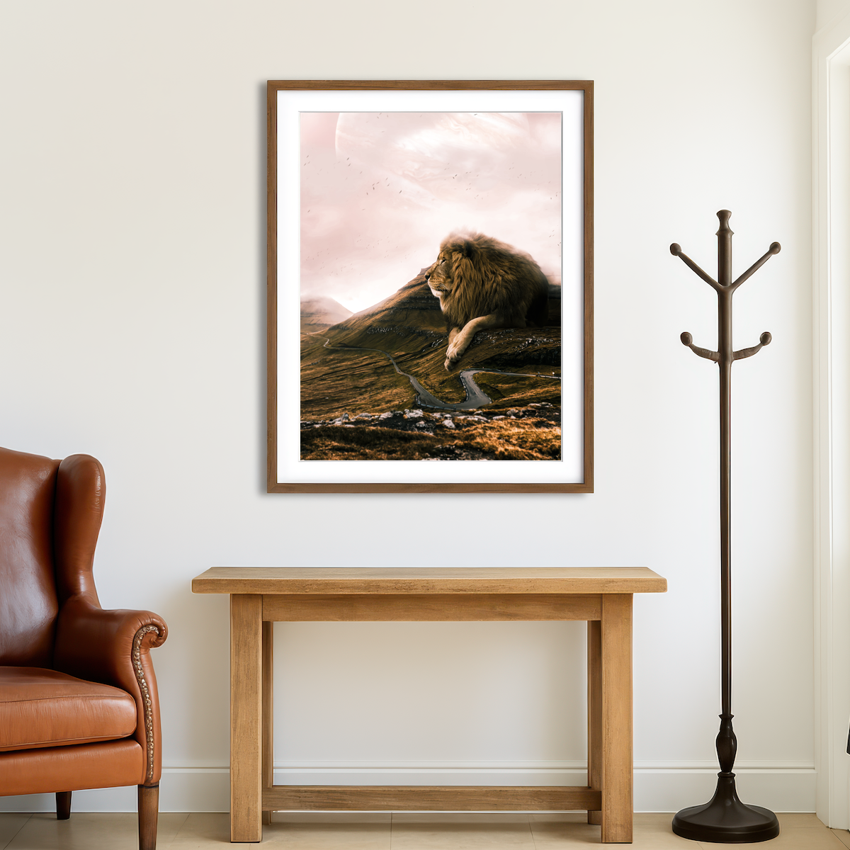 AUTO-MOCKUP ROOM | Lion Road Wall Art