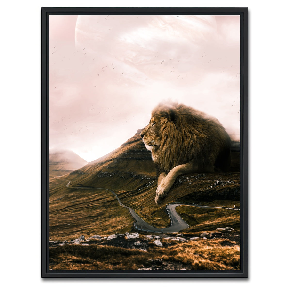 AUTO-MOCKUP WHITE | Lion Road | 1 Piece | Black Framed Canvas | group=3x4