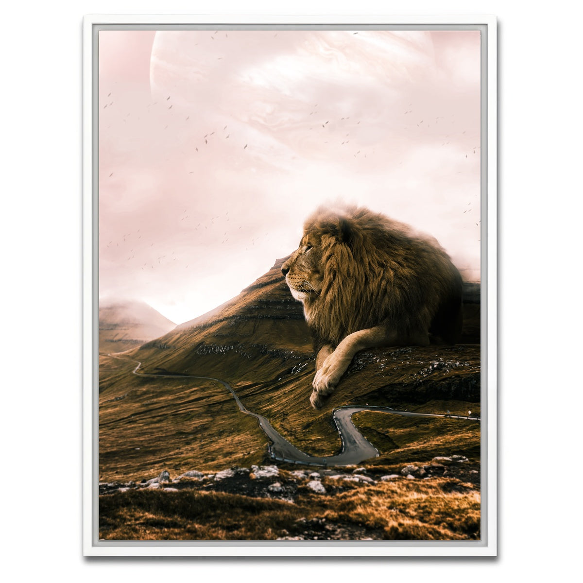 AUTO-MOCKUP WHITE | Lion Road | 1 Piece | White Framed Canvas | group=3x4